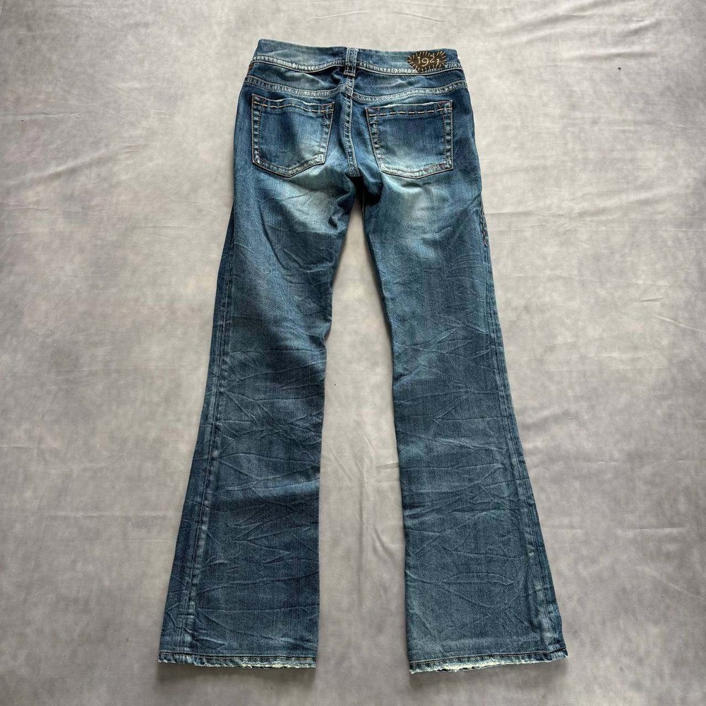 1921 Western Jeans‎ Womens Blue Distressed Flare Japanese Ringspun Denim Size 30